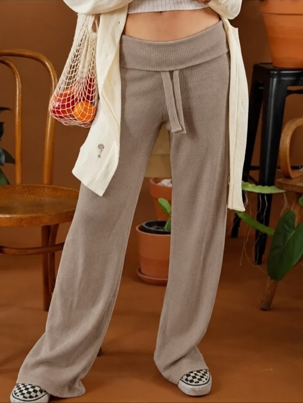 the good alma organic cotton waffle pants